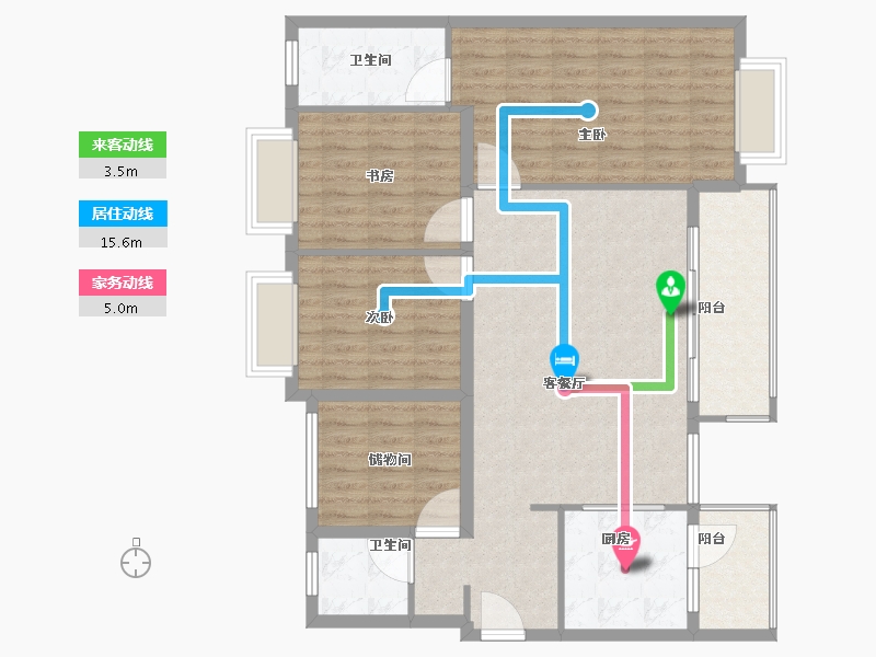 贵州省-贵阳市-锦绣新城-110.00-户型库-动静线