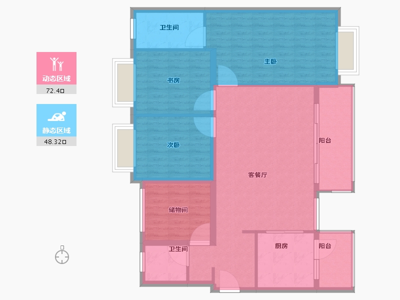 贵州省-贵阳市-锦绣新城-110.00-户型库-动静分区