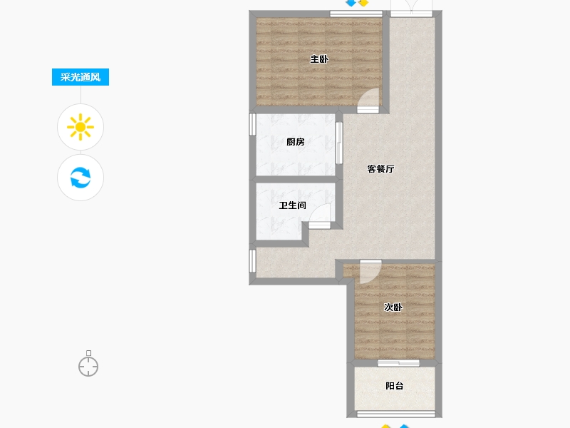 北京-北京市-西马金润家园-二区-55.00-户型库-采光通风