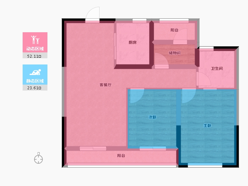 浙江省-舟山市-金地海丝未来社区-71.20-户型库-动静分区