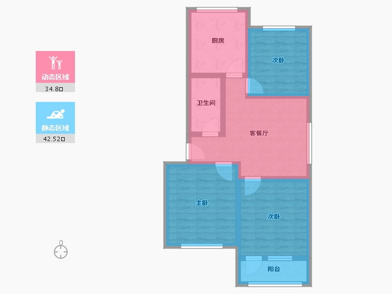 山东省-青岛市-浮山后四小区-67.59-户型库-动静分区