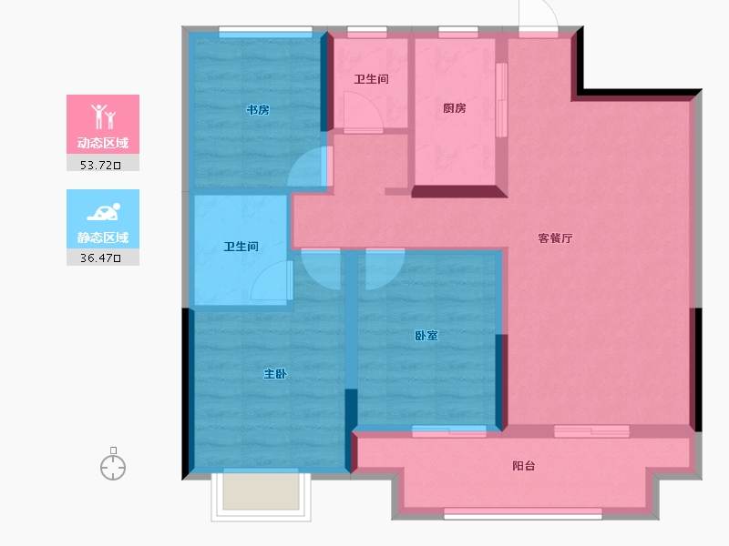 浙江省-金华市-江湾嘉园-84.00-户型库-动静分区