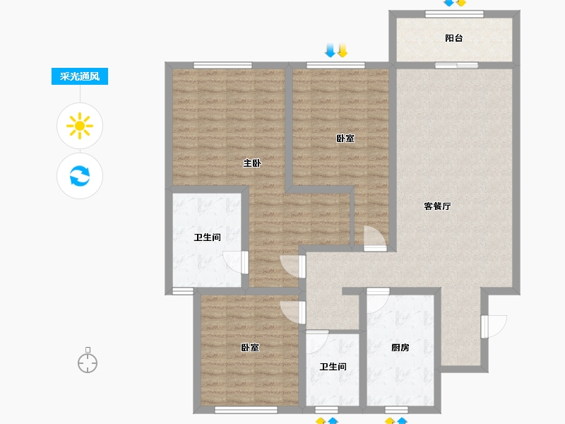 上海-上海市-众秀新家园-123.35-户型库-采光通风