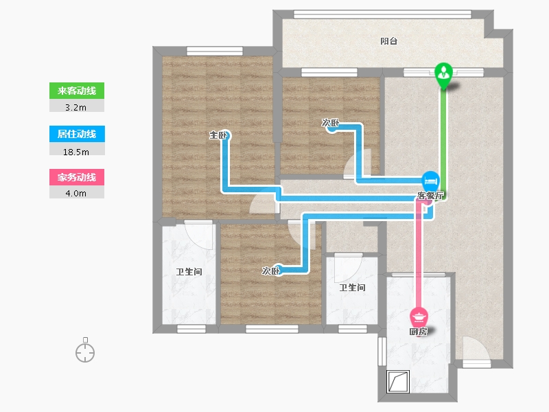 湖北省-荆州市-监利忆美当代城-86.50-户型库-动静线