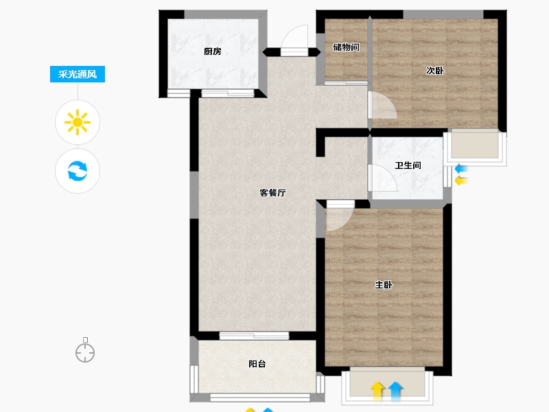 河南省-郑州市-壇山名居-72.00-户型库-采光通风