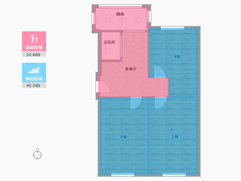 辽宁省-沈阳市-顺发雅居-58.00-户型库-动静分区