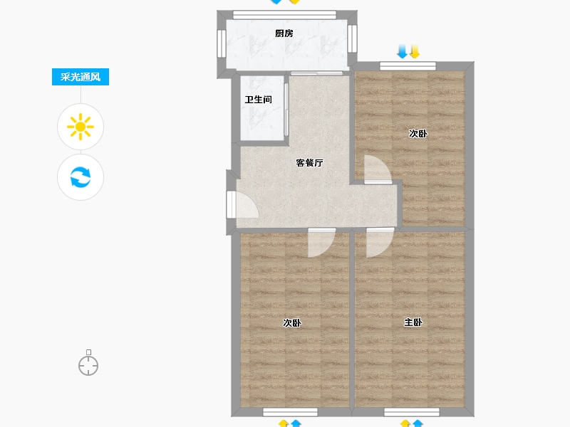 辽宁省-沈阳市-顺发雅居-58.00-户型库-采光通风