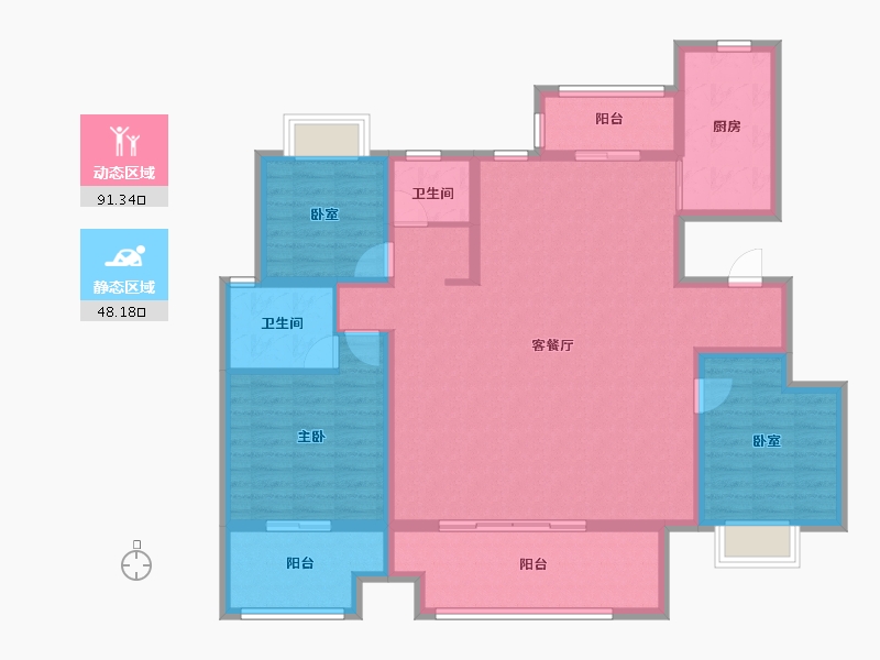 河南省-驻马店市-建业天中府-125.00-户型库-动静分区