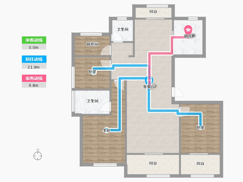 浙江省-绍兴市-万固滨江越珑府-112.00-户型库-动静线