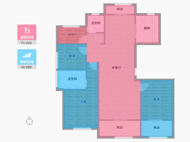 浙江省-绍兴市-万固滨江越珑府-112.00-户型库-动静分区