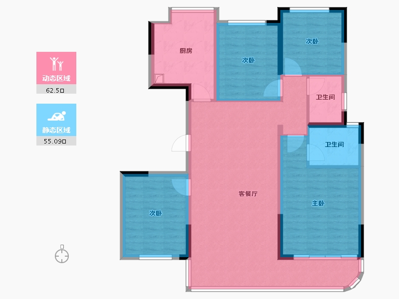 四川省-绵阳市-江岭天骄-112.00-户型库-动静分区