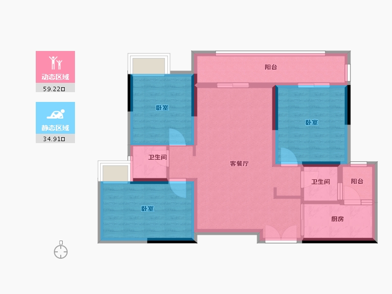 四川省-巴中市-置信府销售中心-82.52-户型库-动静分区