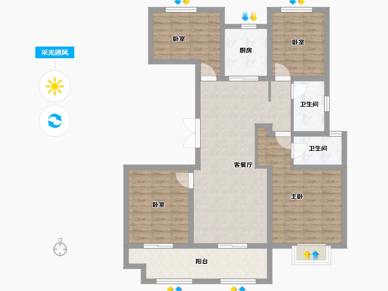 河北省-邢台市-宁晋天一府-116.00-户型库-采光通风