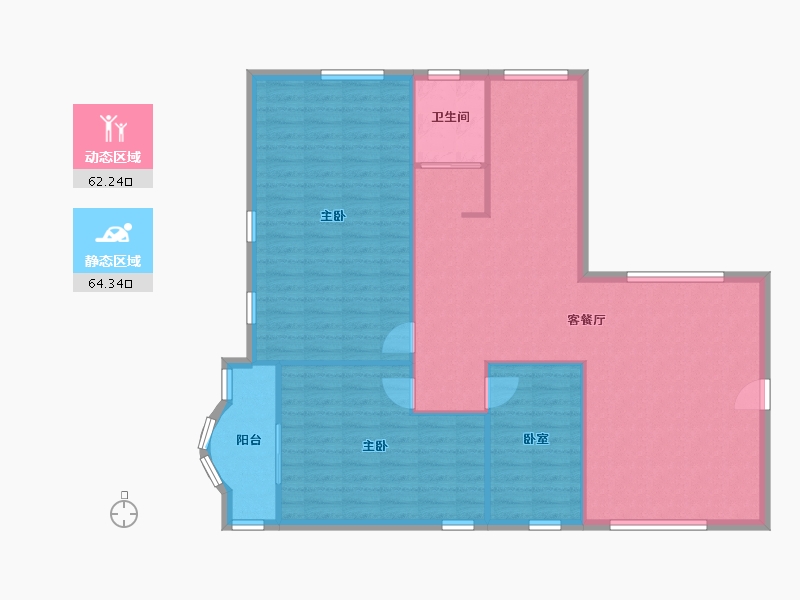 广东省-珠海市-银桦新村-116.00-户型库-动静分区