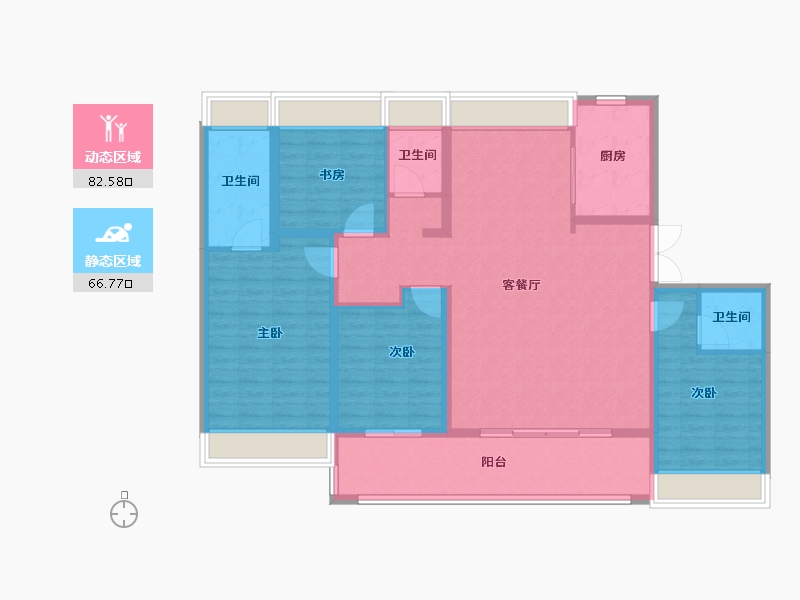 江苏省-扬州市-九龙湾珑著-135.20-户型库-动静分区