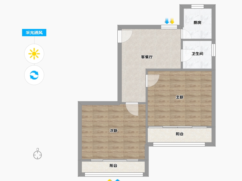 上海-上海市-东兰小区-55.84-户型库-采光通风