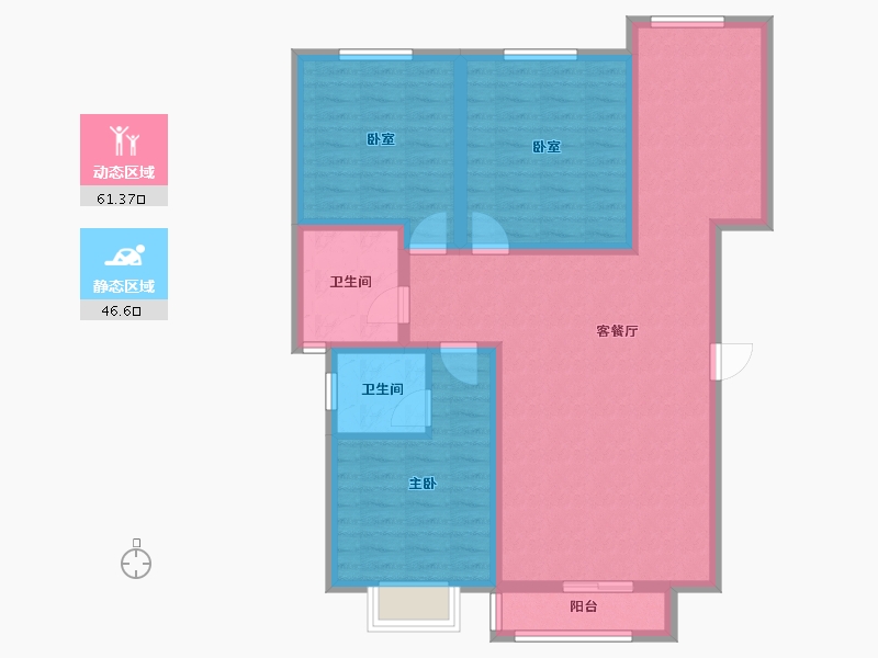 河南省-济源市-锦河花园-100.77-户型库-动静分区