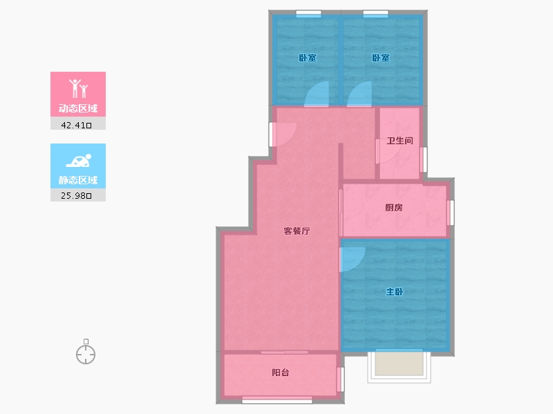 天津-天津市-品致臻稀-68.18-户型库-动静分区