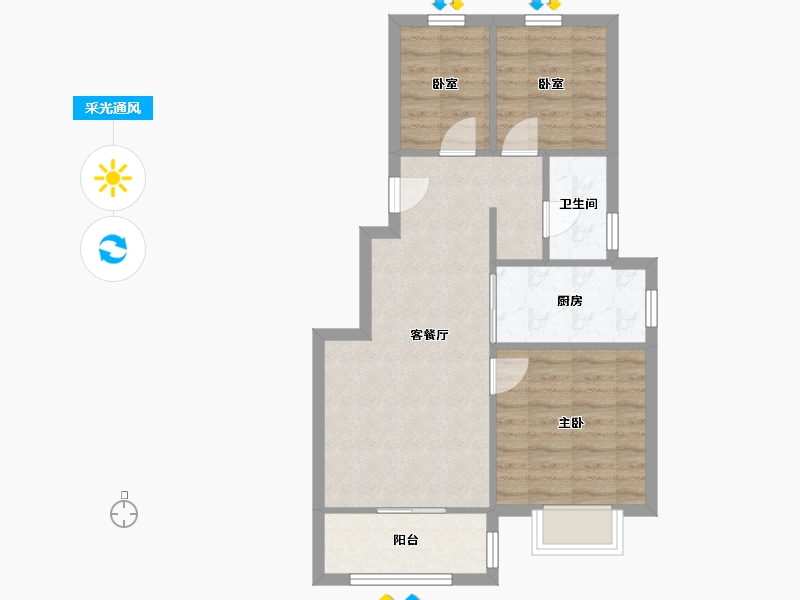 天津-天津市-品致臻稀-68.18-户型库-采光通风