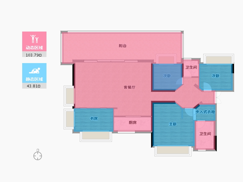 贵州省-贵阳市-贵阳花语墅-150.00-户型库-动静分区