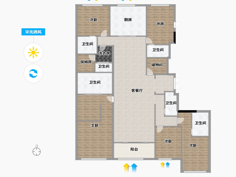 浙江省-杭州市-棠前嘉座-310.00-户型库-采光通风