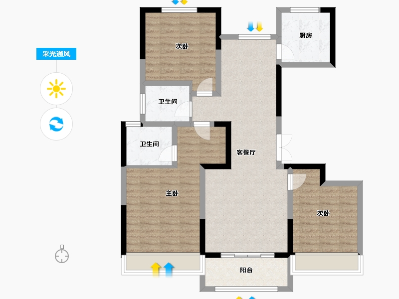 河南省-濮阳市-崛起尚合府-3号院-99.20-户型库-采光通风