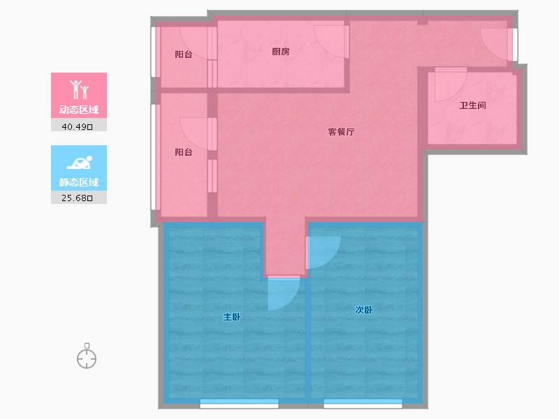 北京-北京市-干杨树甲16号院-58.33-户型库-动静分区