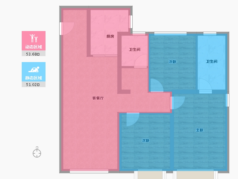 河北省-保定市-石榴新江湾城-一期-93.86-户型库-动静分区