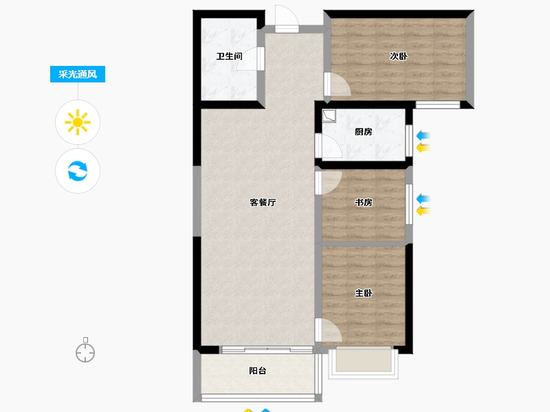 甘肃省-陇南市-玉龙佳苑-77.60-户型库-采光通风