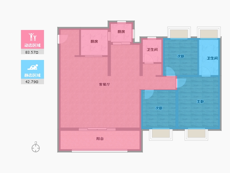 云南省-昆明市-安宁万达领筑-113.60-户型库-动静分区