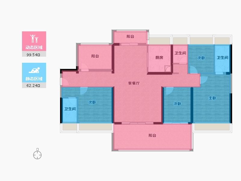 广东省-阳江市-阳江碧桂园凤凰湾-142.40-户型库-动静分区