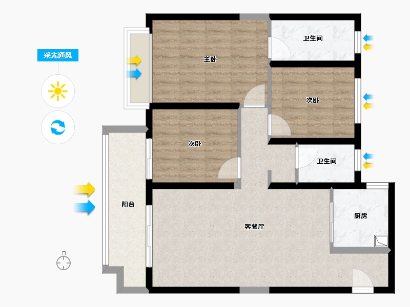 江苏省-宿迁市-中南紫云集-96.00-户型库-采光通风