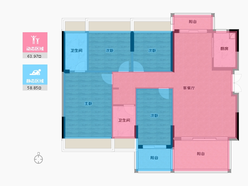 广东省-清远市-盈丰公园上城-102.64-户型库-动静分区