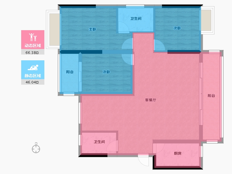 福建省-龙岩市-华龙清华上郡-105.68-户型库-动静分区