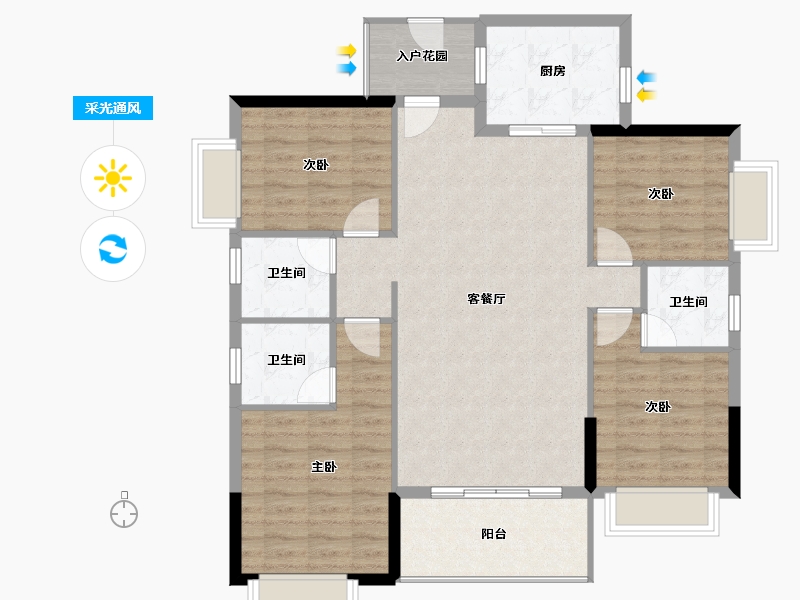 广东省-云浮市-银河港湾花园-109.29-户型库-采光通风