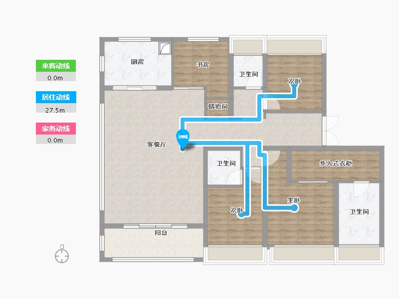 江苏省-扬州市-九龙湾珑著-138.40-户型库-动静线