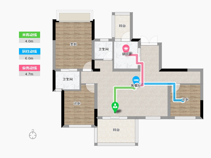 四川省-成都市-幸福桥TOD幸福拾光-103.20-户型库-动静线