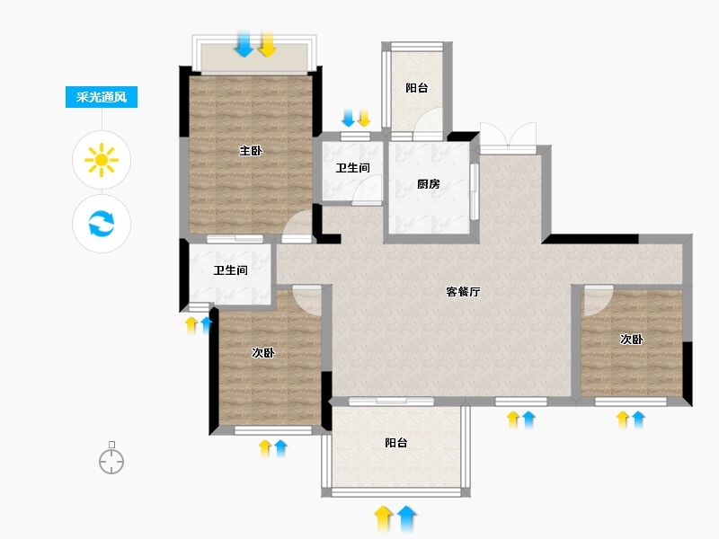 四川省-成都市-幸福桥TOD幸福拾光-103.20-户型库-采光通风