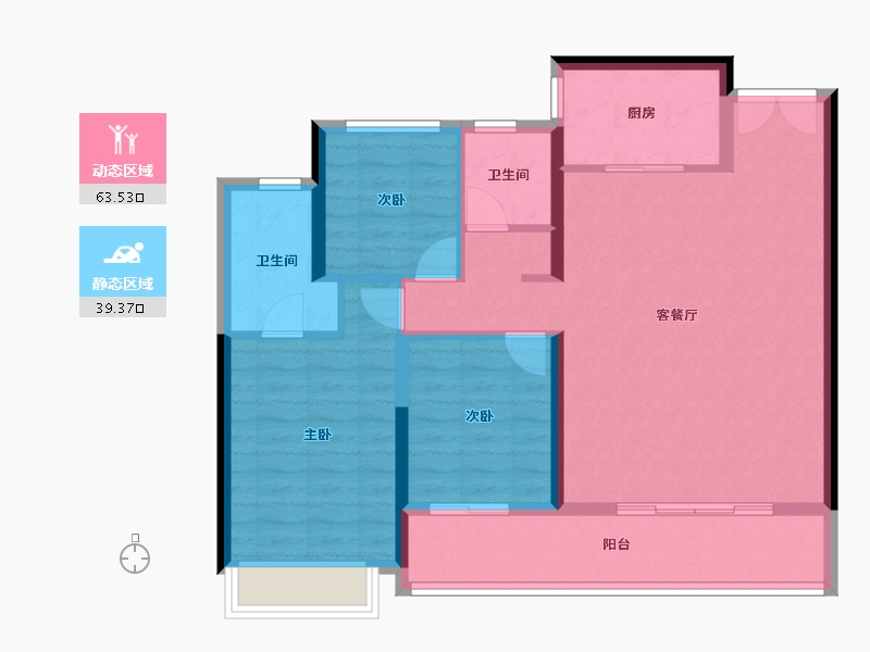 陕西省-西安市-中粮大悦未来城-103.82-户型库-动静分区