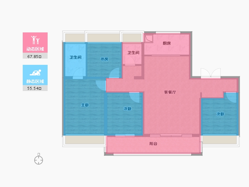 江苏省-扬州市-九龙湾珑著-111.20-户型库-动静分区