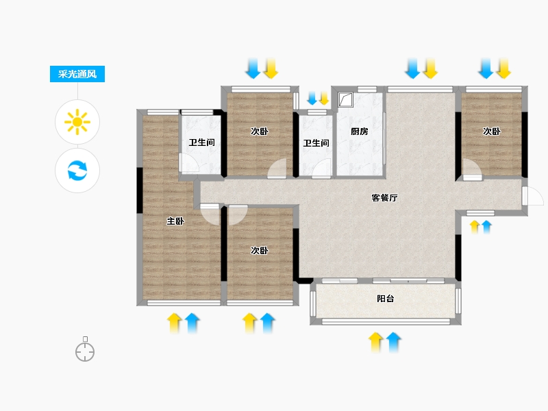 广西壮族自治区-南宁市-轨道云著-103.20-户型库-采光通风