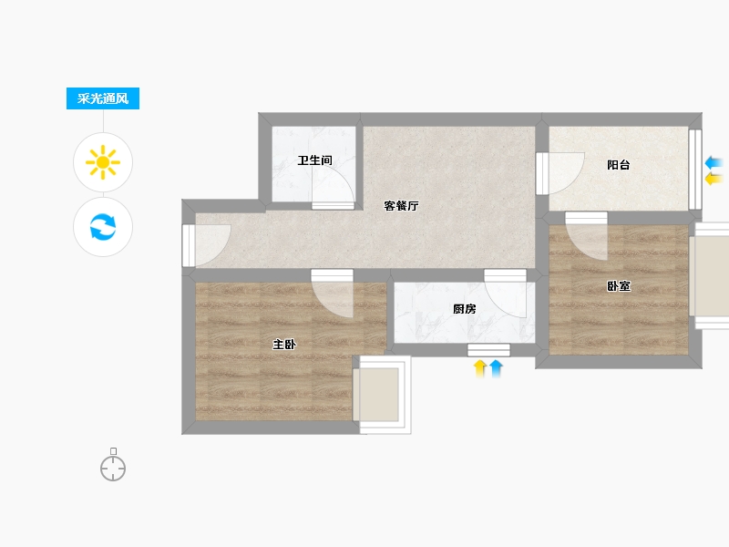 四川省-泸州市-玖臣壹品-45.34-户型库-采光通风