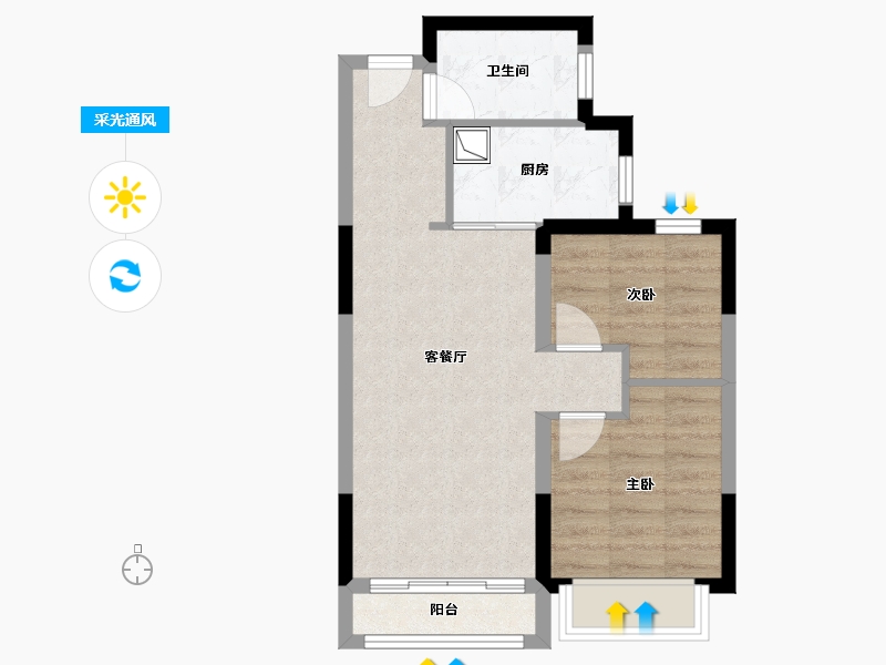 新疆维吾尔自治区-乌鲁木齐市-保利堂悦-65.99-户型库-采光通风