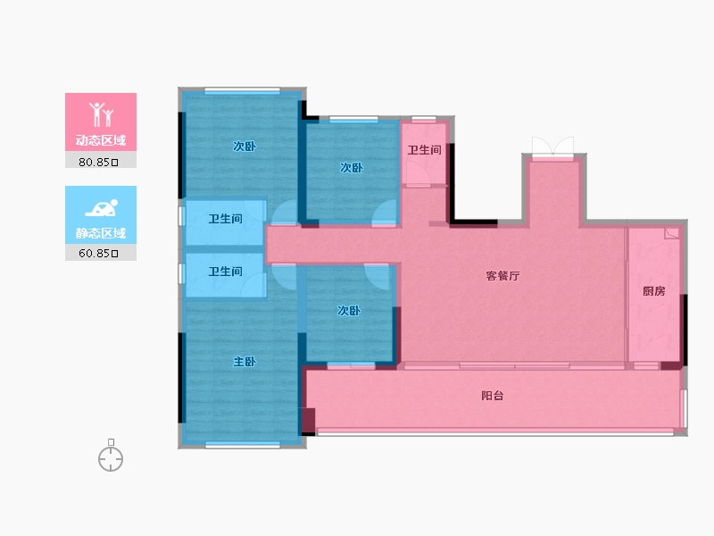 云南省-昆明市-邦泰悦九章-113.60-户型库-动静分区