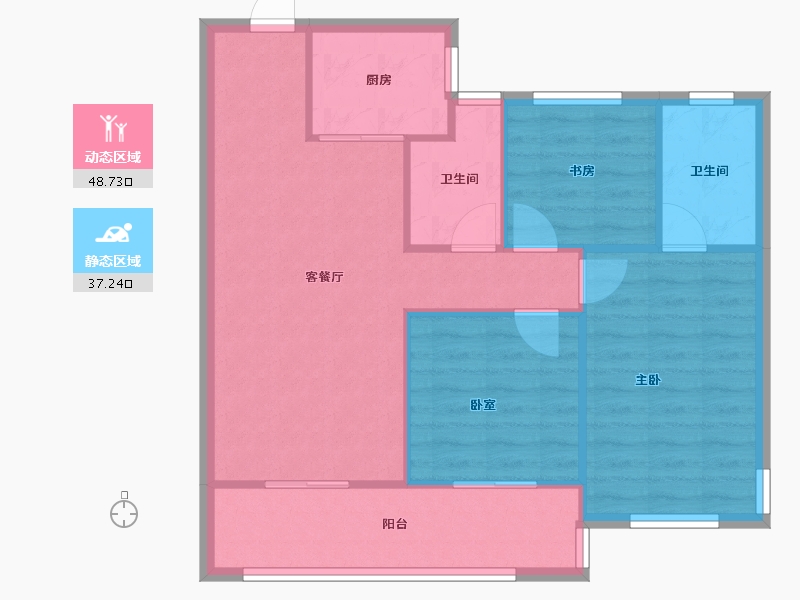 浙江省-嘉兴市-凌云府-79.45-户型库-动静分区