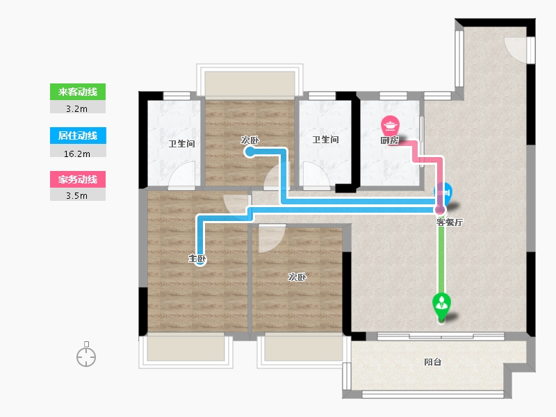 湖北省-襄阳市-金辉锦绣云庭-88.00-户型库-动静线