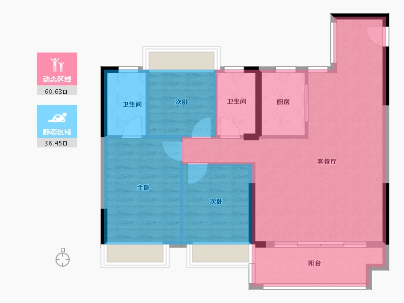 湖北省-襄阳市-金辉锦绣云庭-88.00-户型库-动静分区