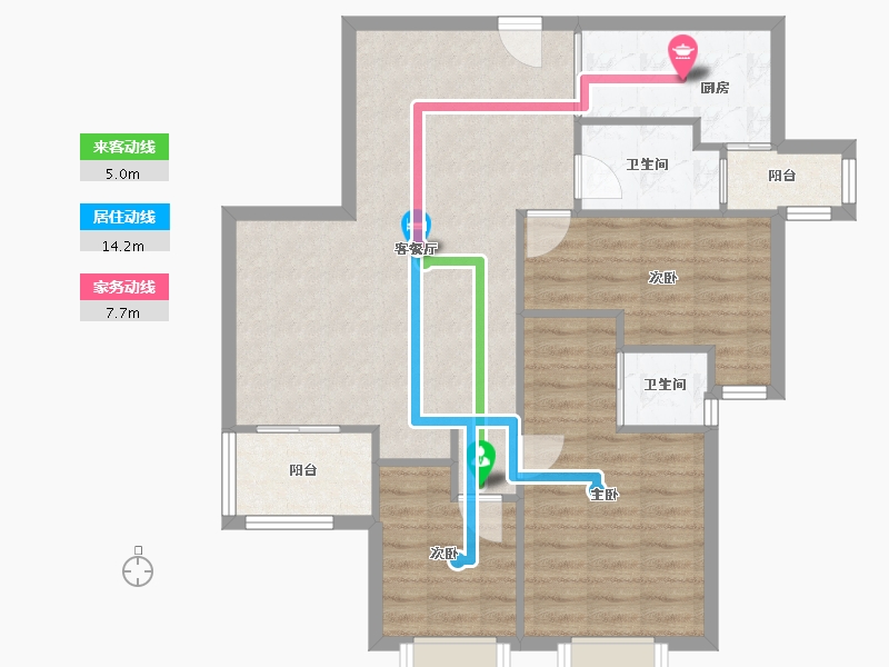 广东省-深圳市-香榭里花园-紫苑-86.40-户型库-动静线