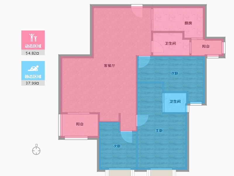 广东省-深圳市-香榭里花园-紫苑-86.40-户型库-动静分区