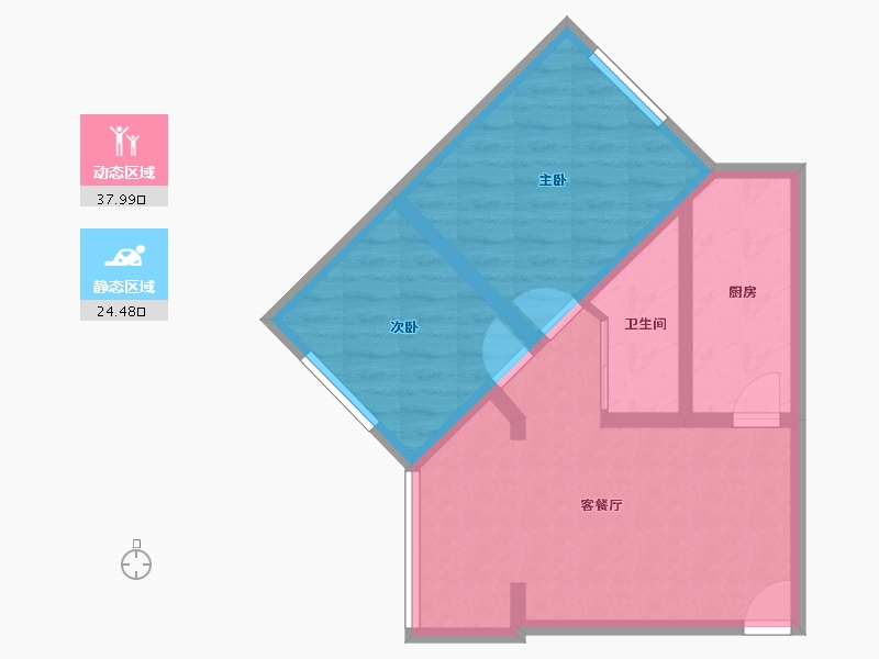 四川省-成都市-沙子堰西巷小区-69.86-户型库-动静分区